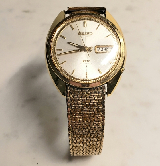 Vintage Seiko Men's Automatic Goldtone Watch 6106-6007 With Mesh Bracelet Runs! - Picture 5 of 12